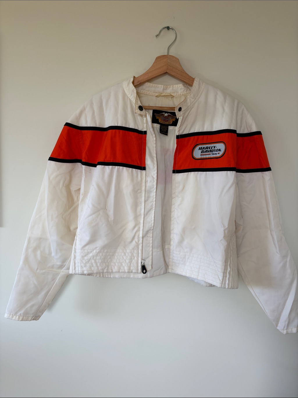 Harley-Davidson White Jacket With Orange Racing Stripe